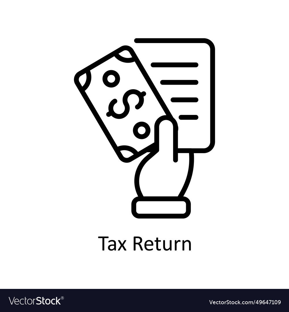 Tax return outline icon design Royalty Free Vector Image