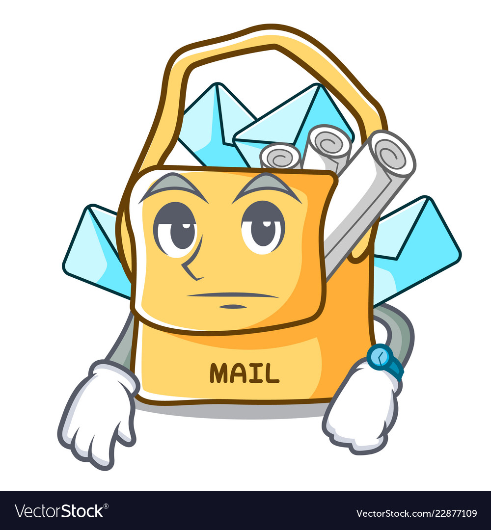 Waiting For Mail >> Waiting Mail Bag Character On Table Front Vector Image Waiting For Mail >> Waiting Mail Bag Character On Table Front Vector Image