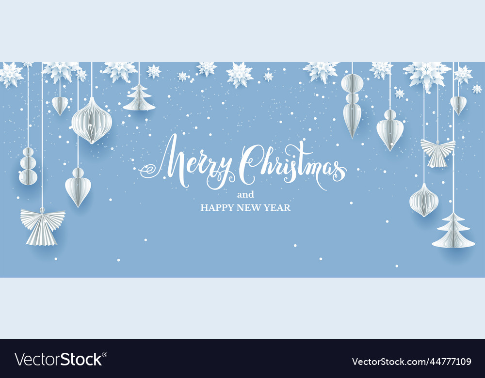 Winter Holiday Paper Cut Banner