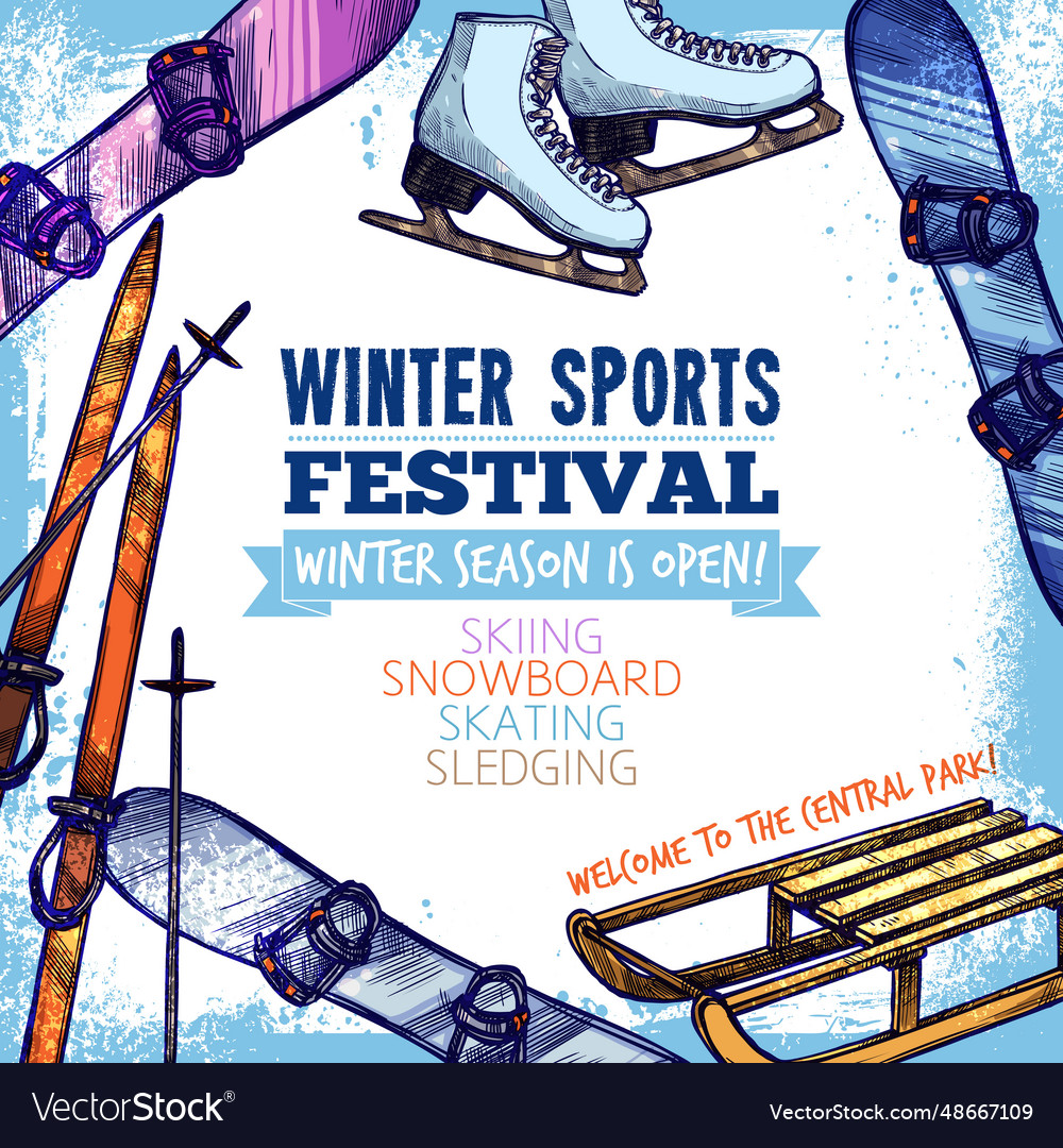 Winter sport poster Royalty Free Vector Image - VectorStock