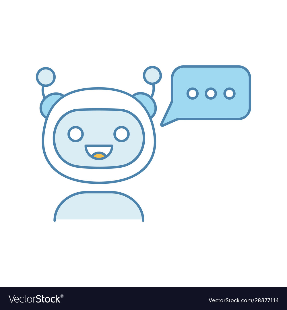 Chatbot with three dots in speech bubble color Vector Image Chatbot with three dots in speech bubble color