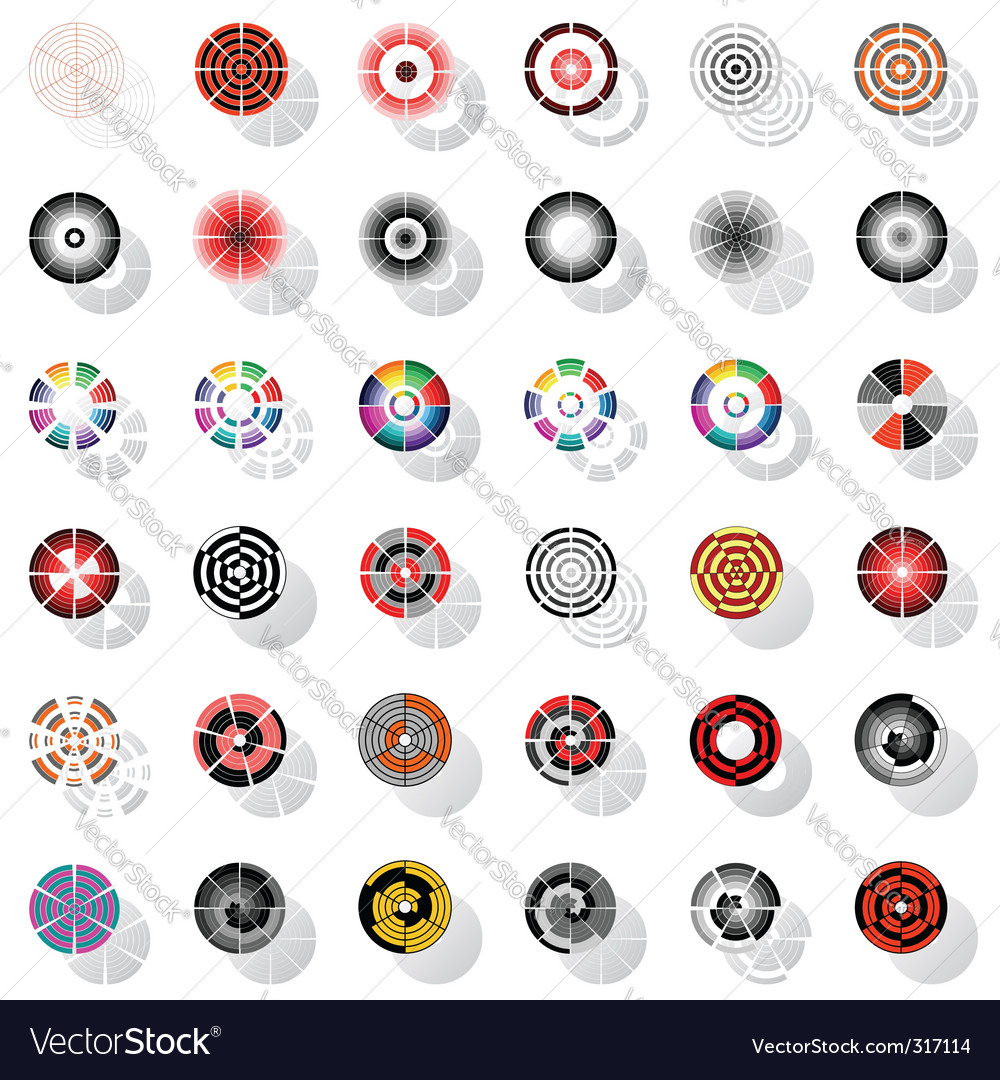 Design elements set with rotation