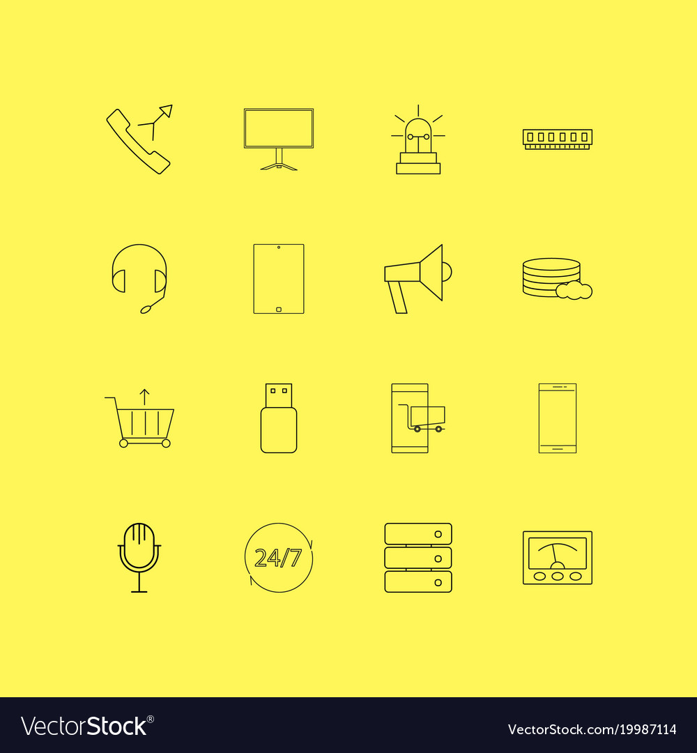 Devices linear icon set simple outline icons