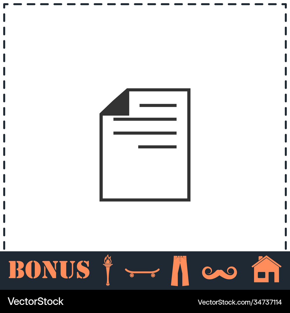 Document icon flat Royalty Free Vector Image - VectorStock