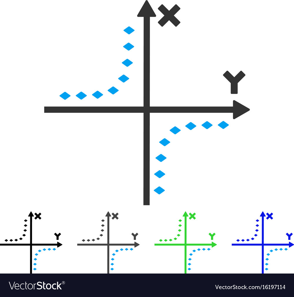 Dotted hyperbola plot flat icon