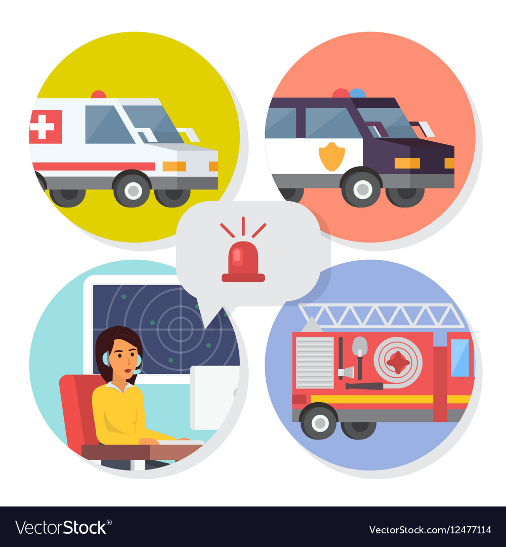 Emergency call center online support phone Vector Image