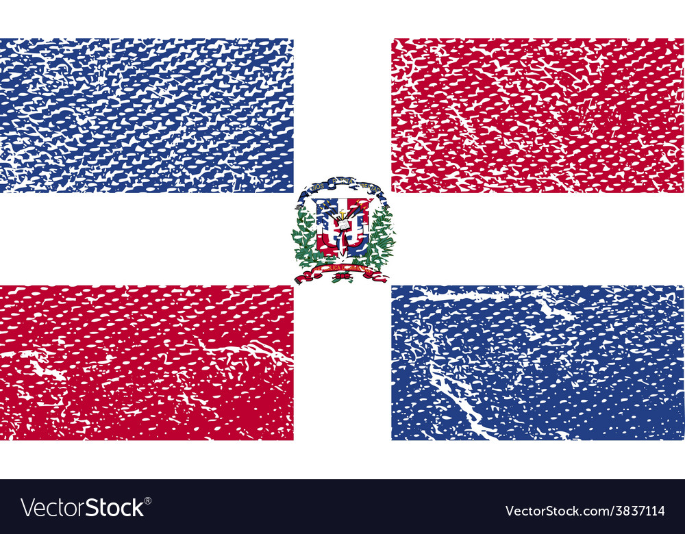 Flag of dominican republic with old texture