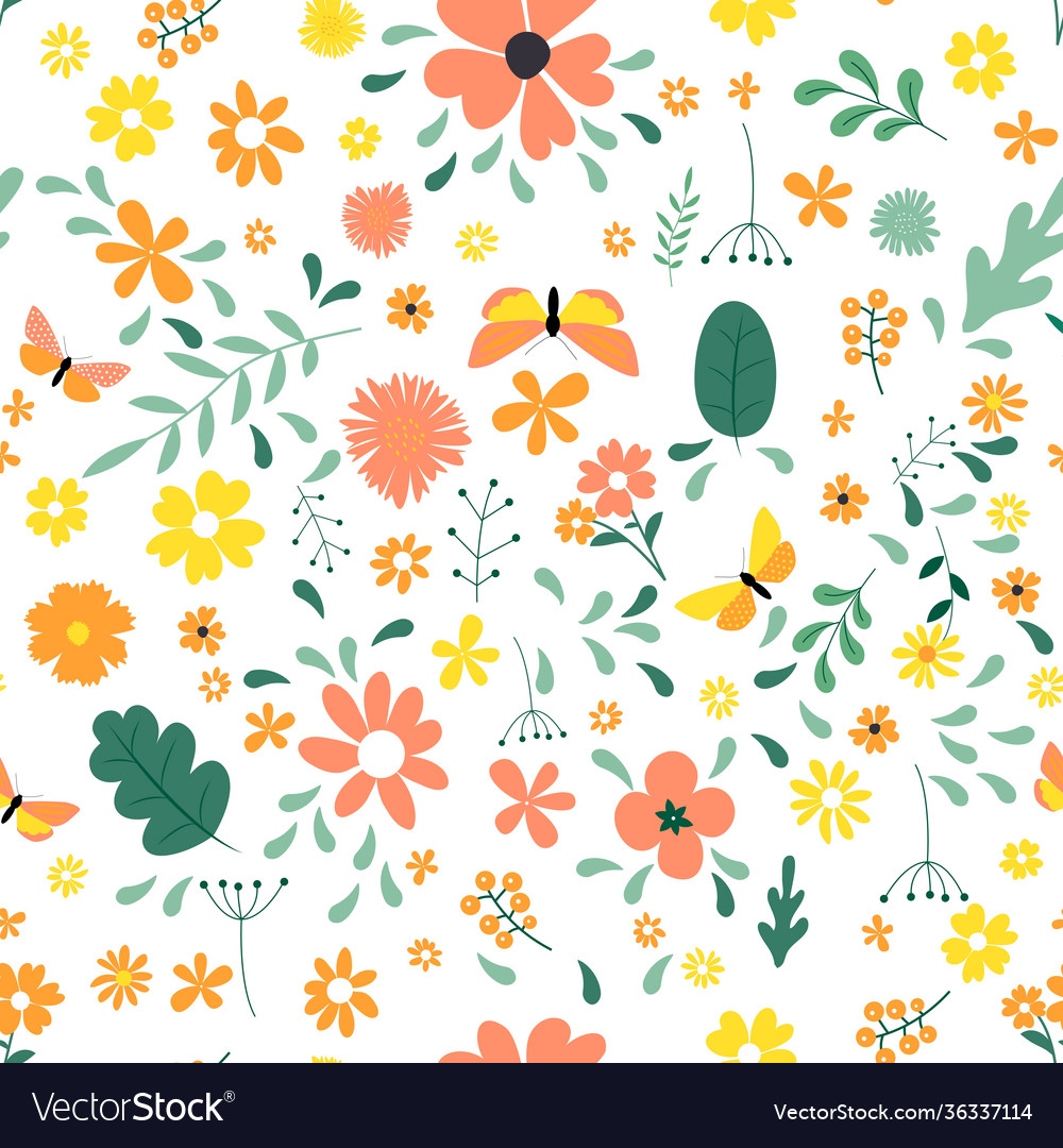 Floral Seamless Pattern Background