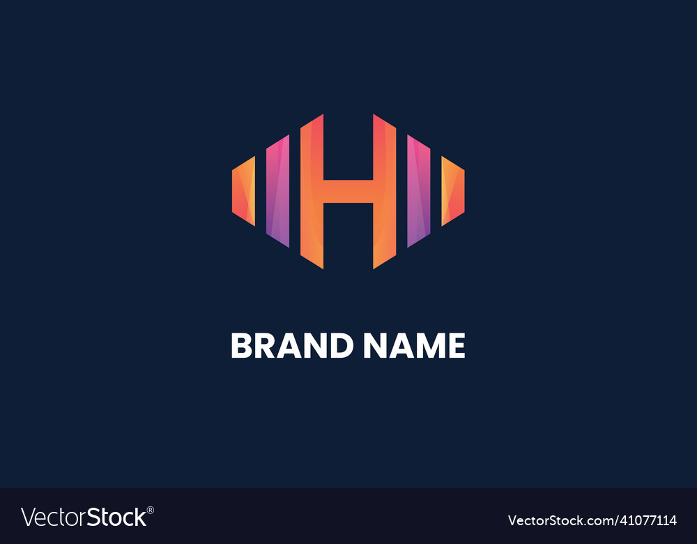 H alphabet letter techno modern logo simple Vector Image