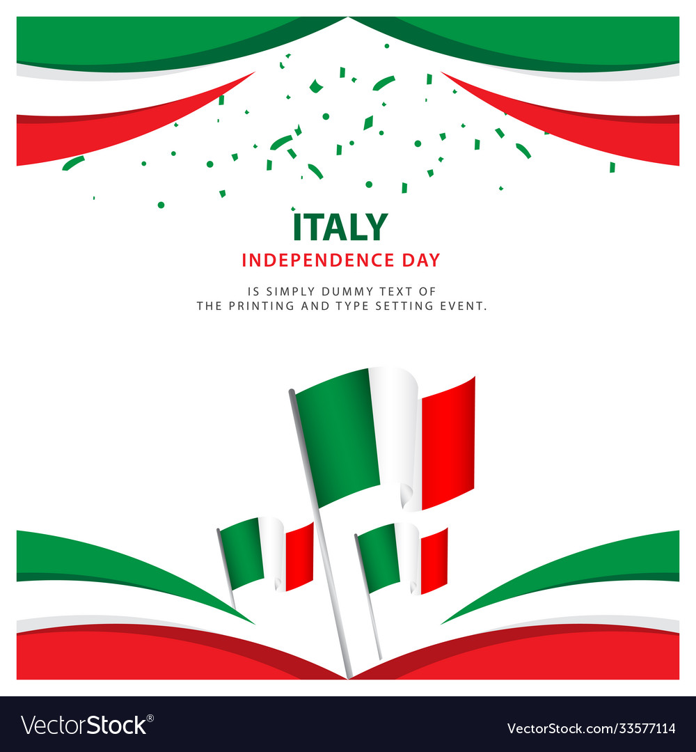 Happy italy independence day celebration poster Vector Image