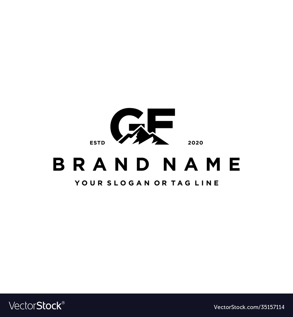 Letter gf mountain logo design