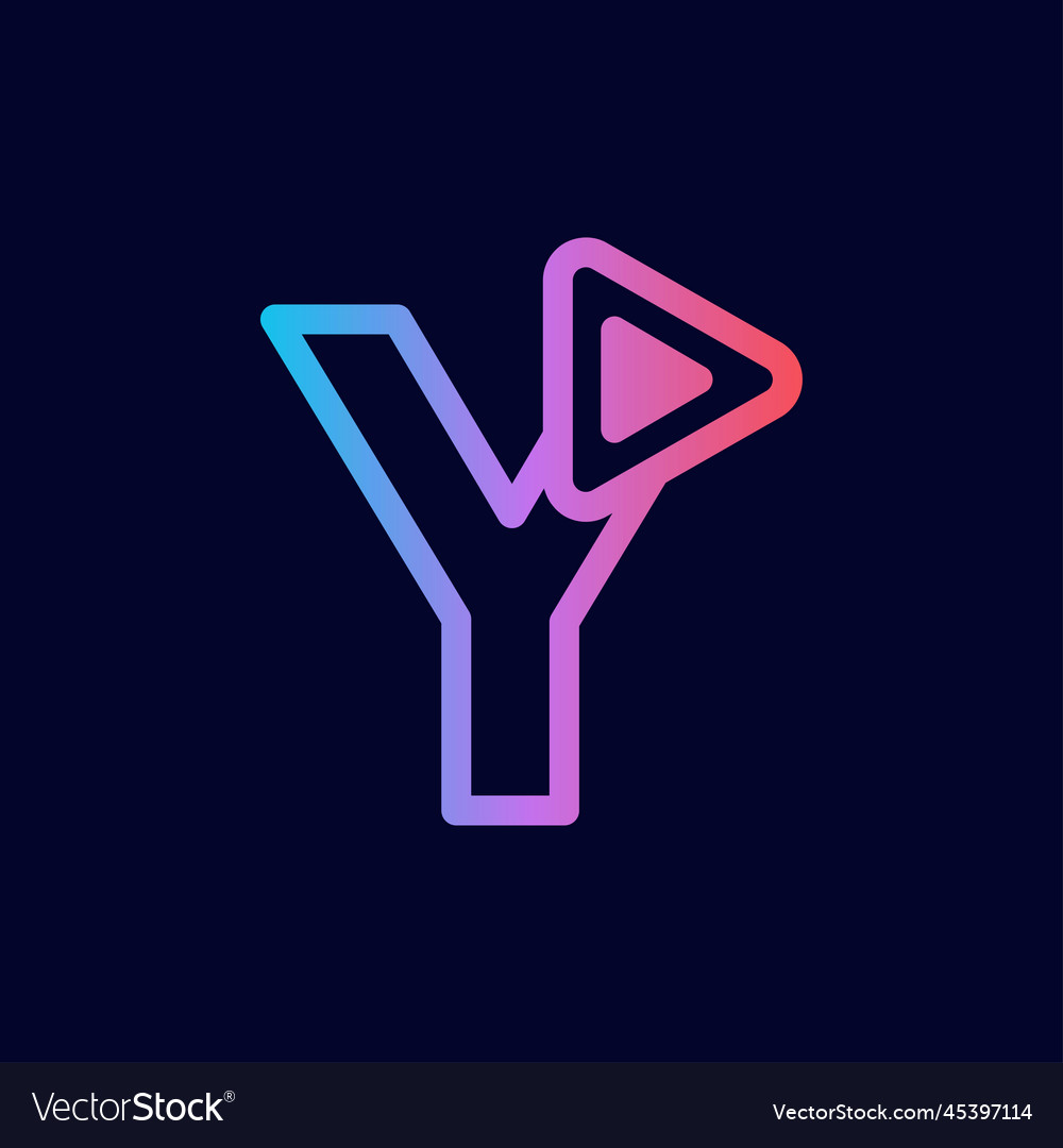 Music logo design play brand letter y