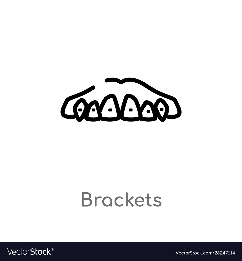 Outline brackets icon isolated black simple line