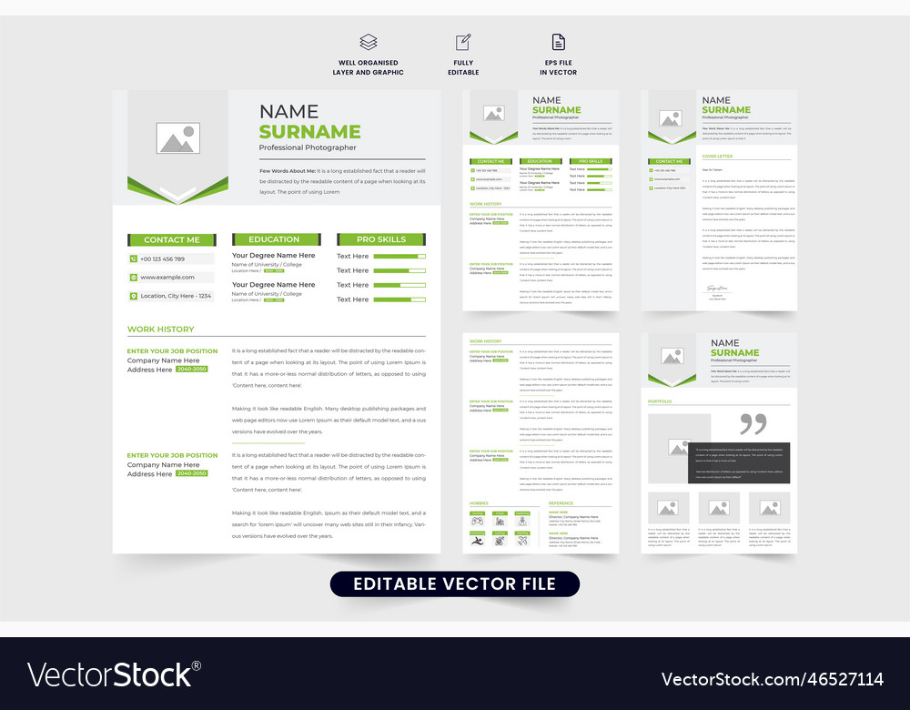 Professional employee cv and profile layout