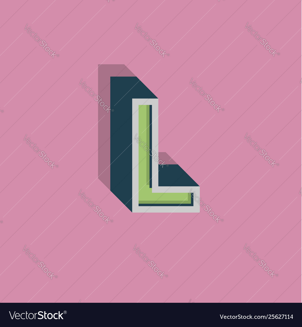 Retro 3d character from a fontset vector image Retro 3d character from a fontset