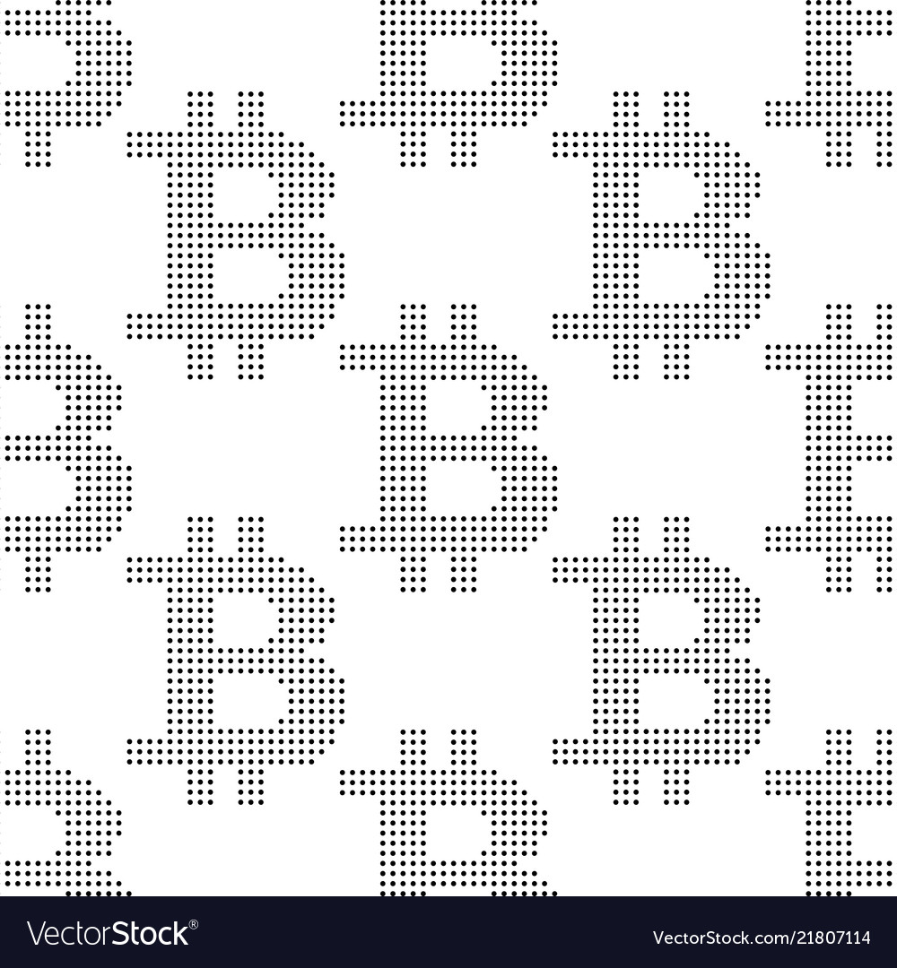 Seamless pattern with sign bitcoin