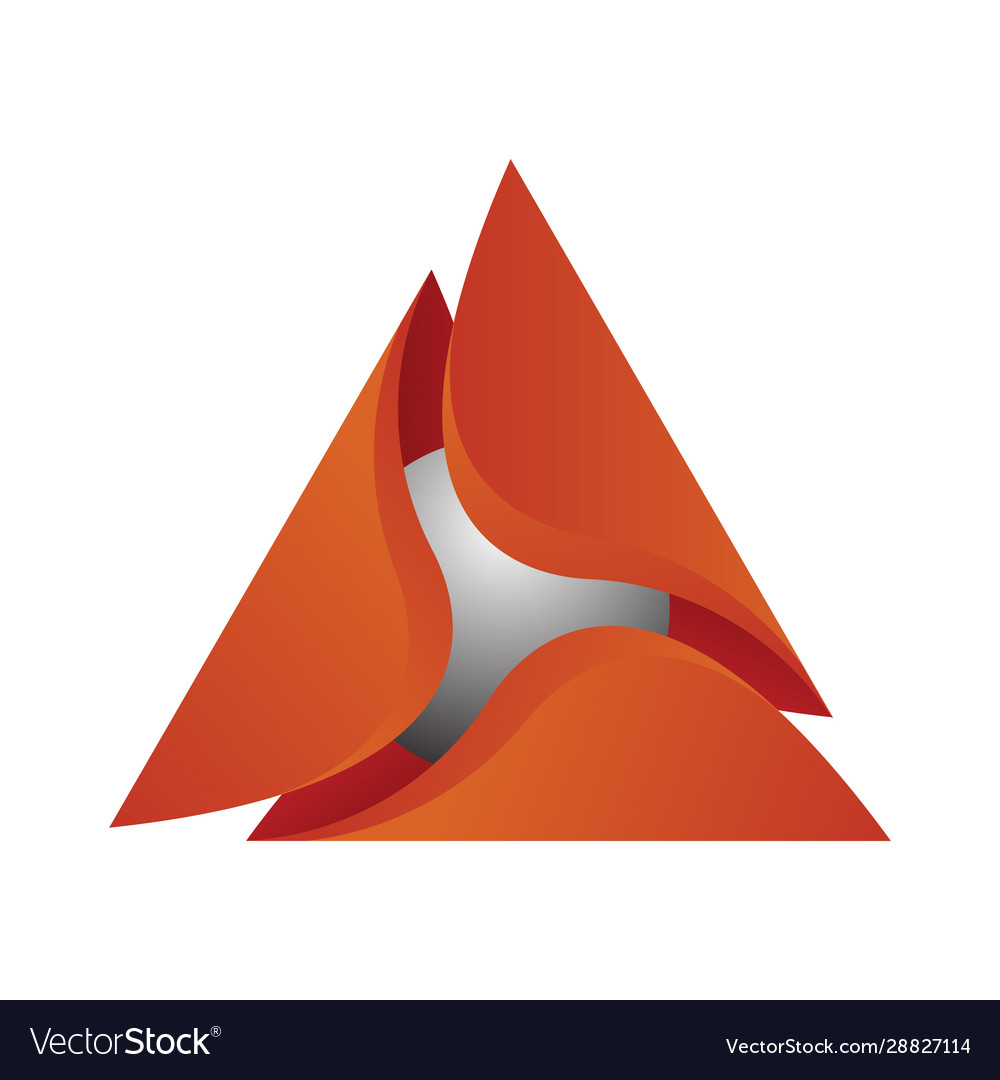 Triangle abstract 3 d with sphere inside logo