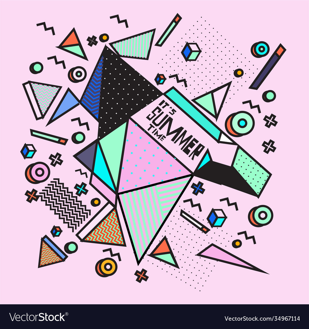 Triangle geometric forms for summer design event vector image Triangle geometric forms for summer design event