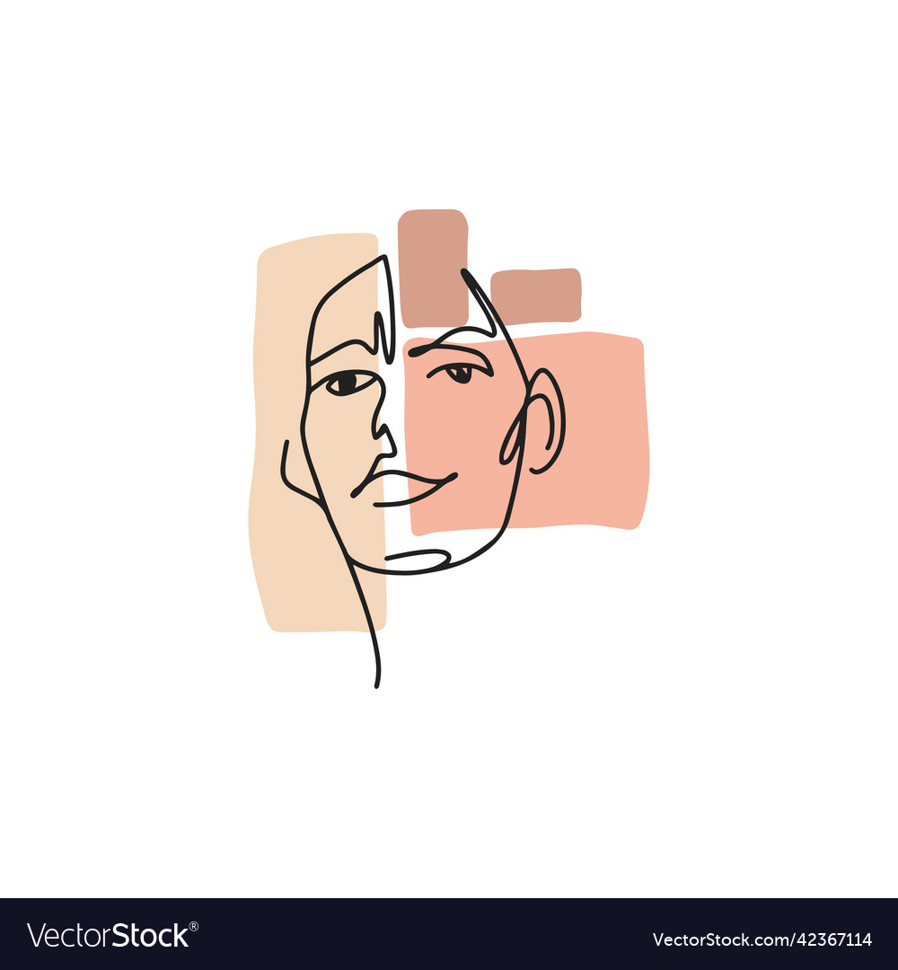 Frau Portrait kontinuierliche Linie Kunst Zeichnung vector image Frau Portrait kontinuierliche Linie Kunst Zeichnung