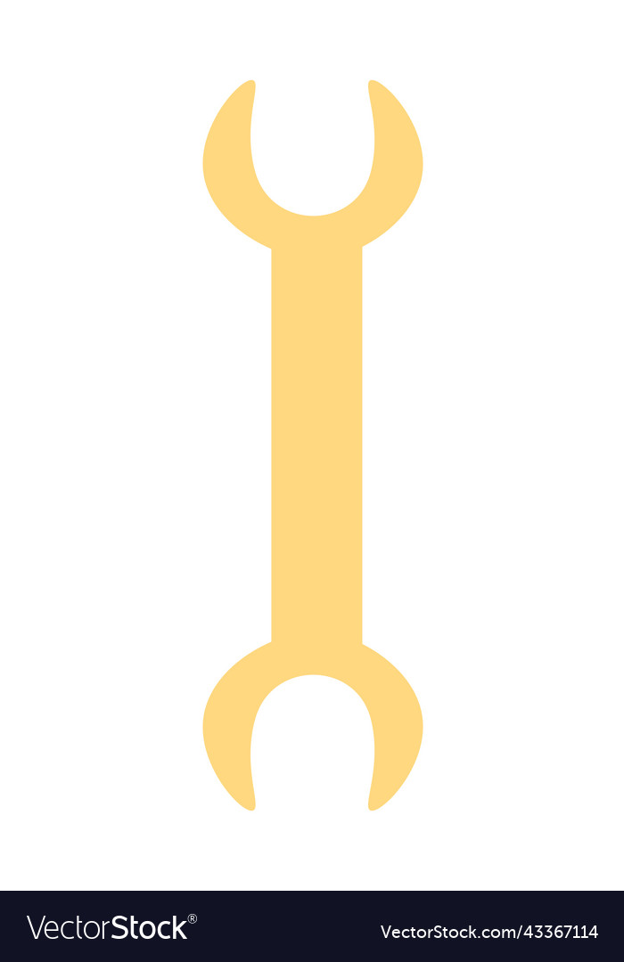 Wrench semi flat color object Vector Image Wrench semi flat color object