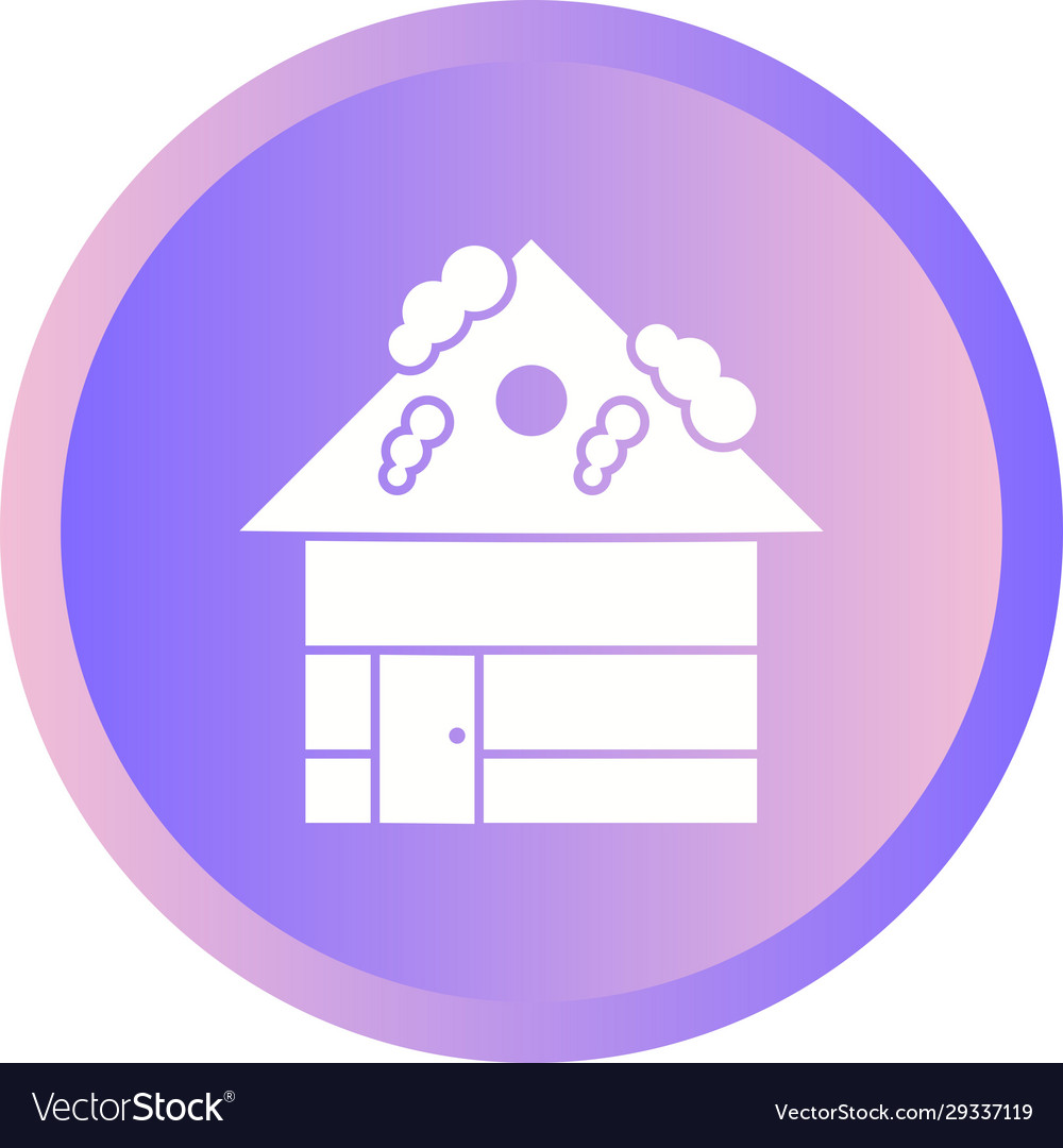 Beautiful house in snow glyph icon