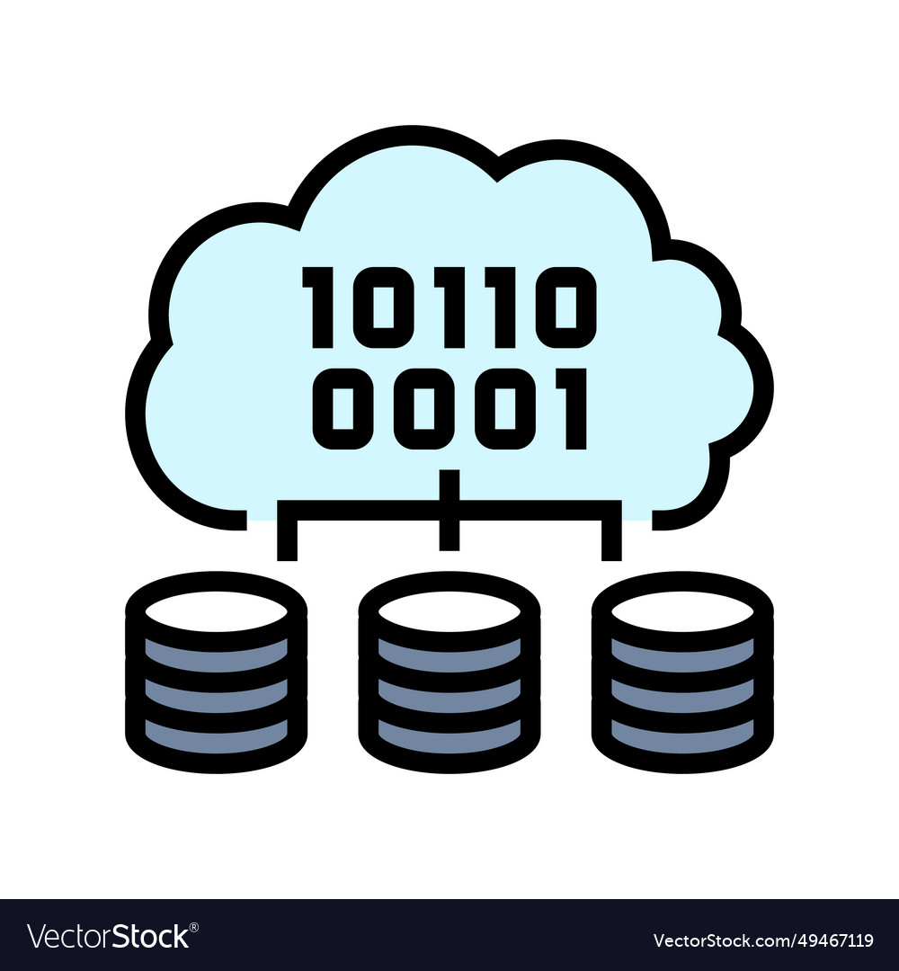 Cloud computing software color icon vector image Cloud computing software color icon