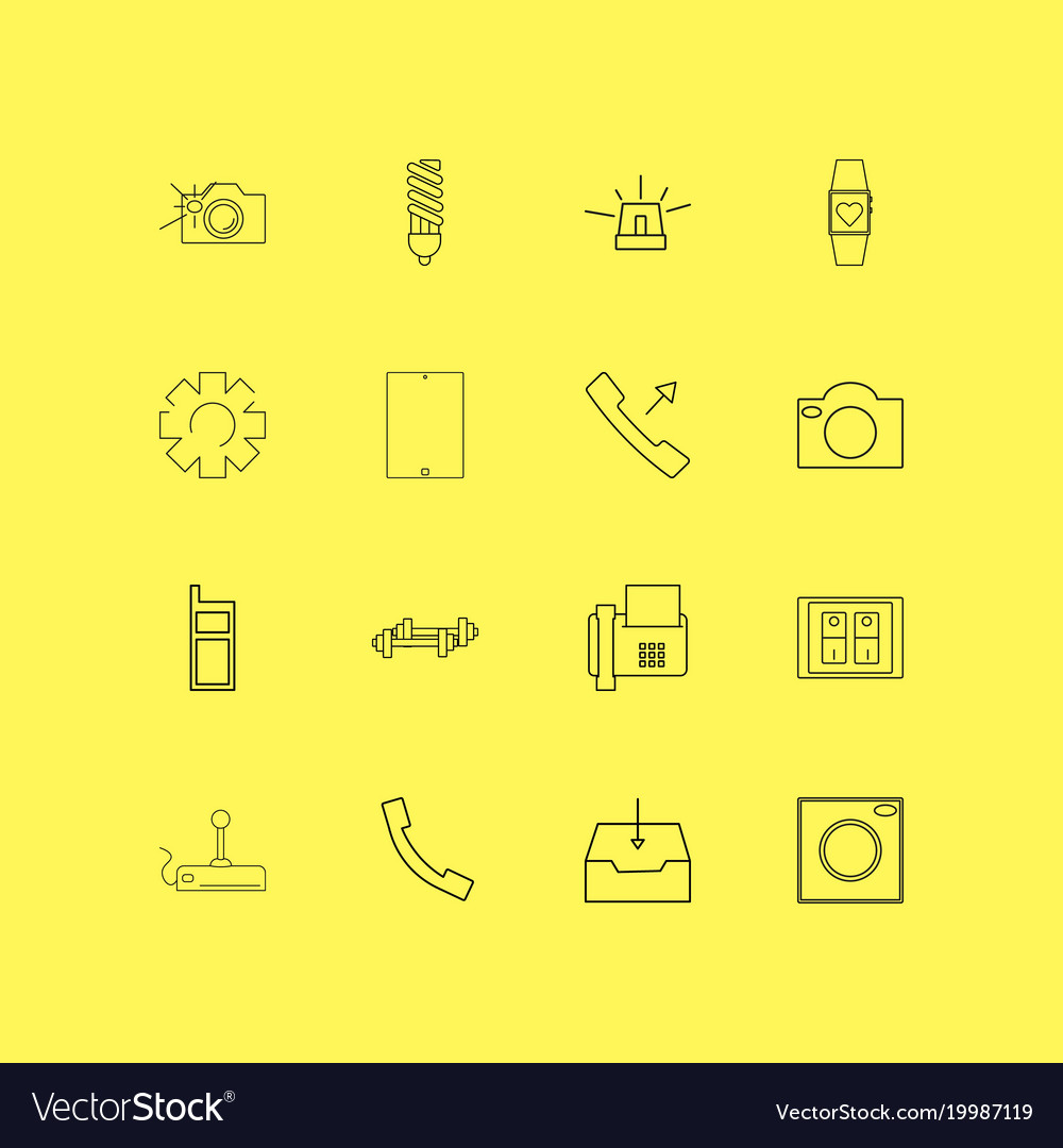 Devices linear icon set simple outline icons