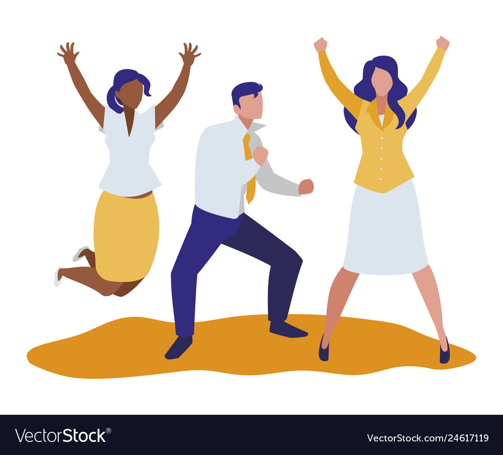 Elegant business people celebrating characters Vector Image