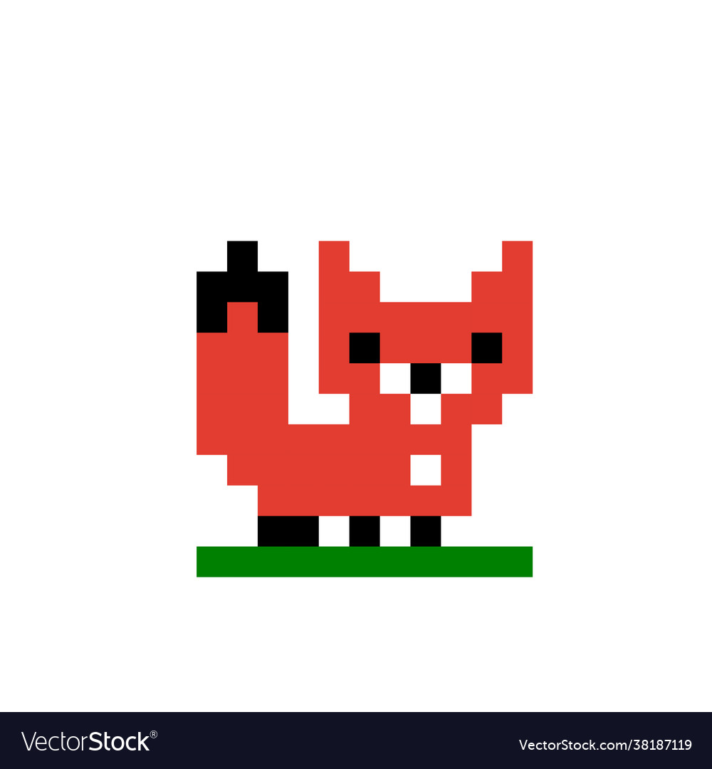 Fox pixel image for game assets