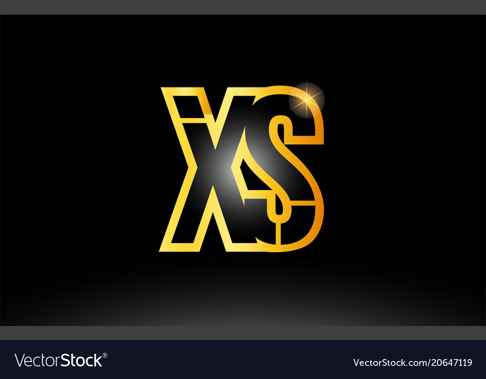 Gold Black Alphabet Letter Xs X S Logo Royalty Free Vector 6544