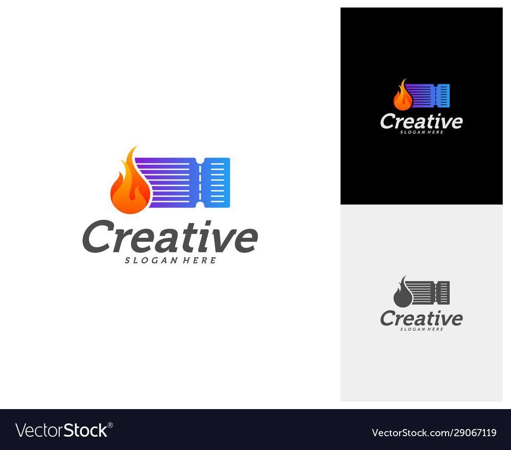 Hot ticket creative logo concepts abstract