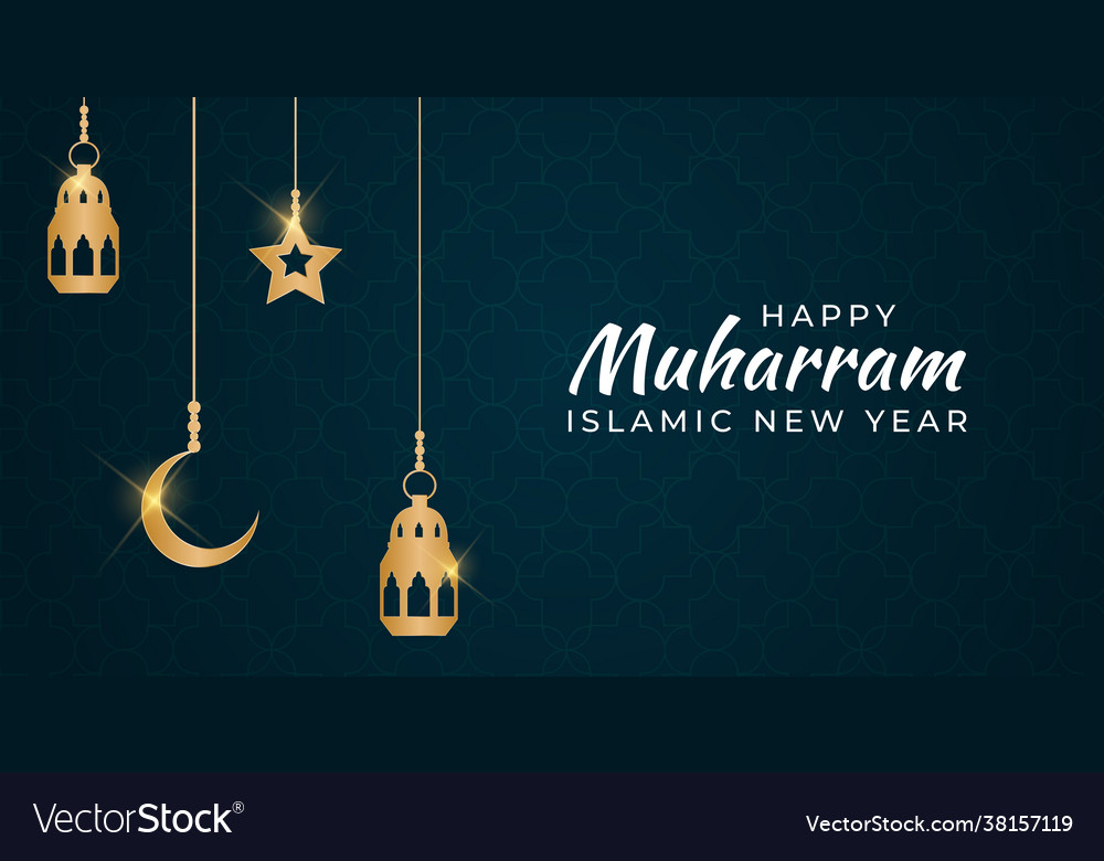 Islamic new year design greeting card poster Vector Image