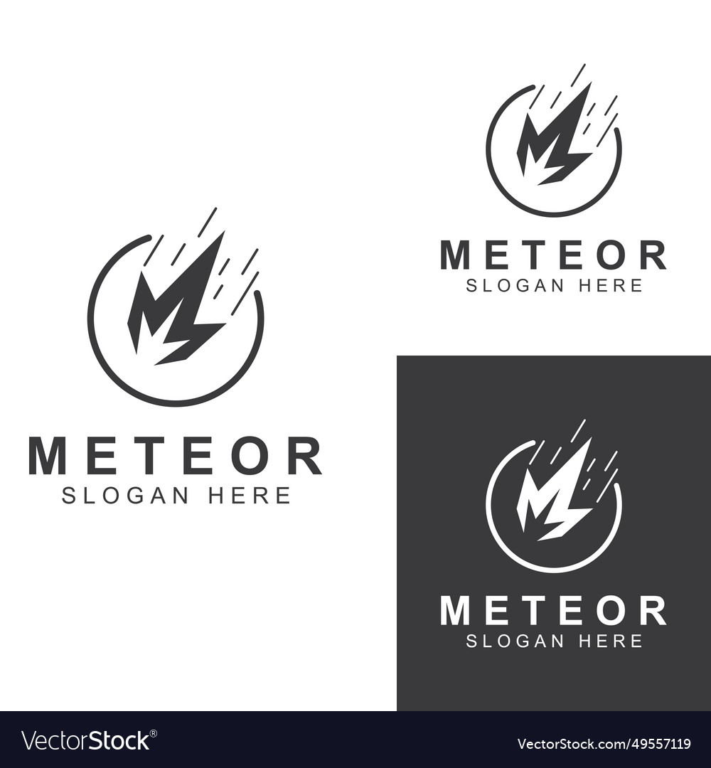 Logo design template meteor or space object Vector Image Logo design template meteor or space object