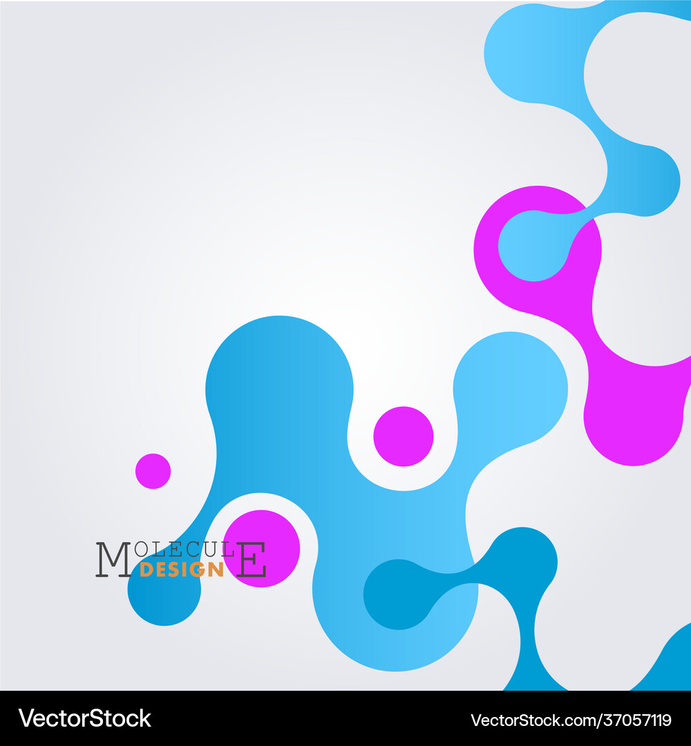 Modern abstract pattern with blue molecules Vector Image