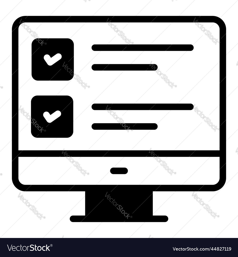 Online survey icon user interface as a simple