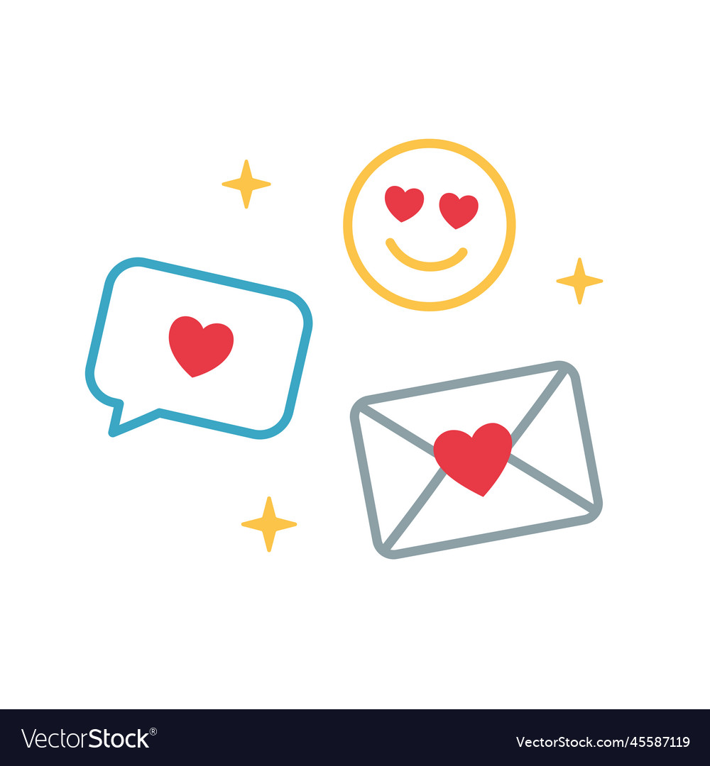 Set of messages icons in doodle style