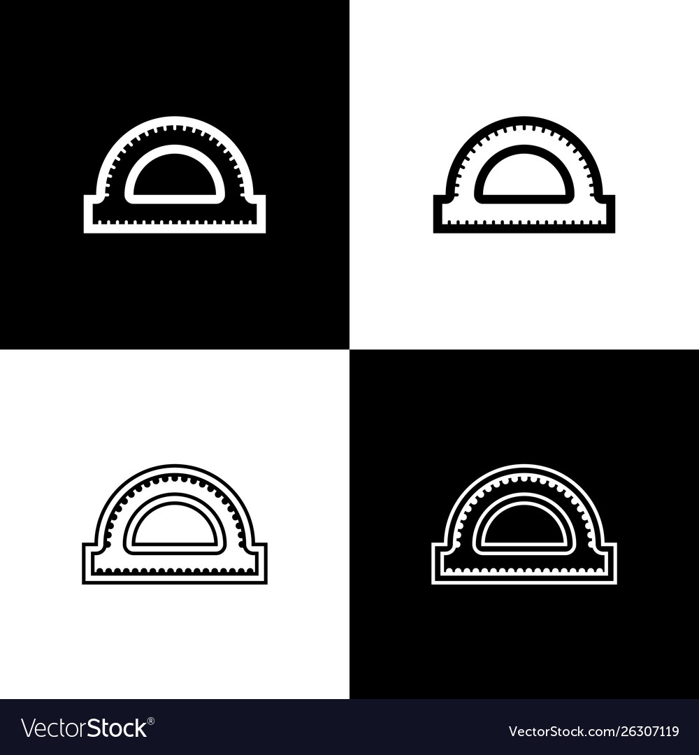 Set protractor grid for measuring degrees icon vector image Set protractor grid for measuring degrees icon