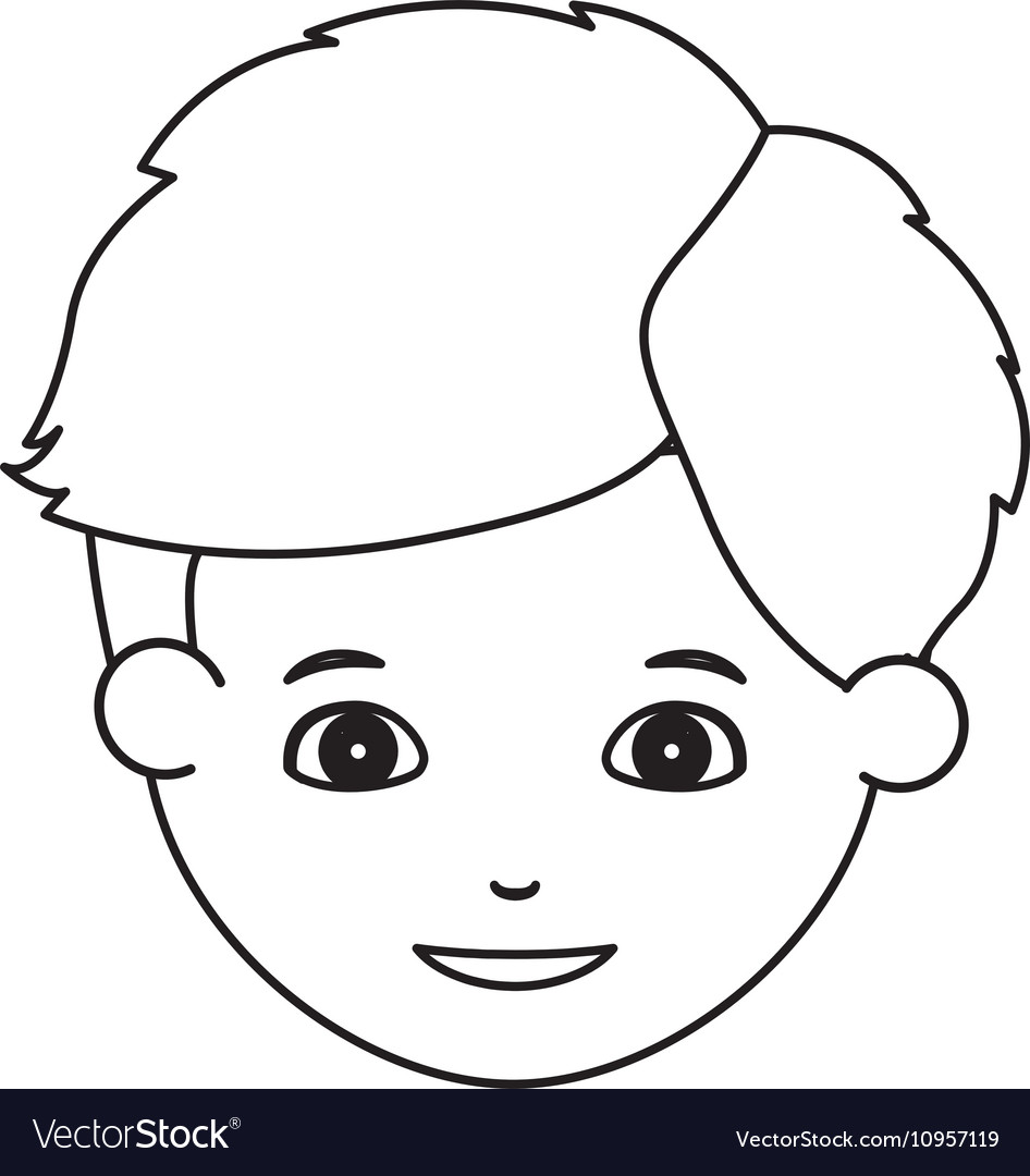 Silhouette of boy cartoon design Royalty Free Vector Image