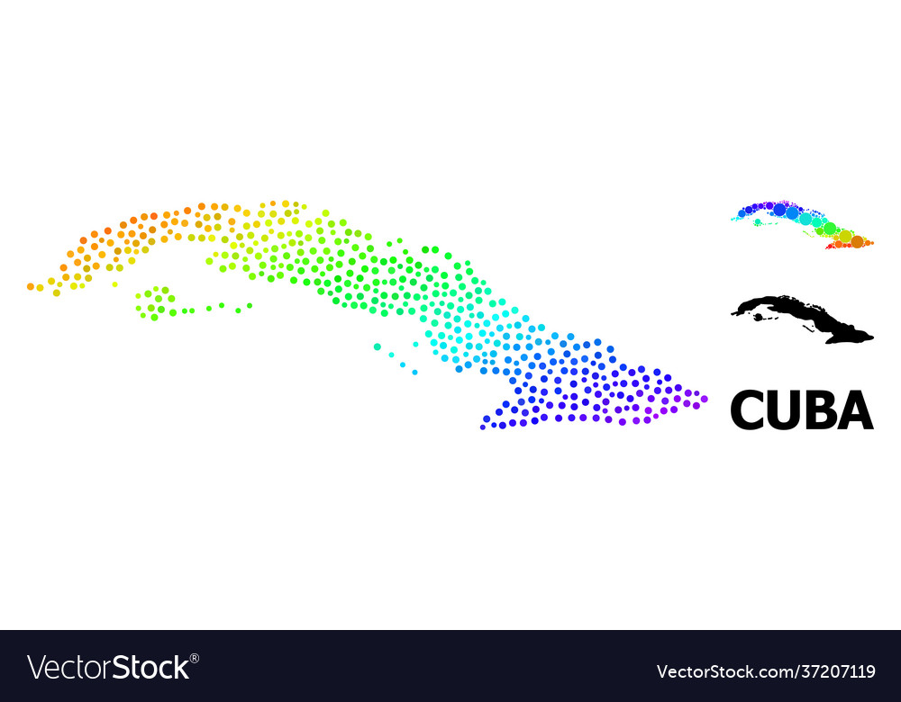 Spectrum Gradient pixeled map cuba