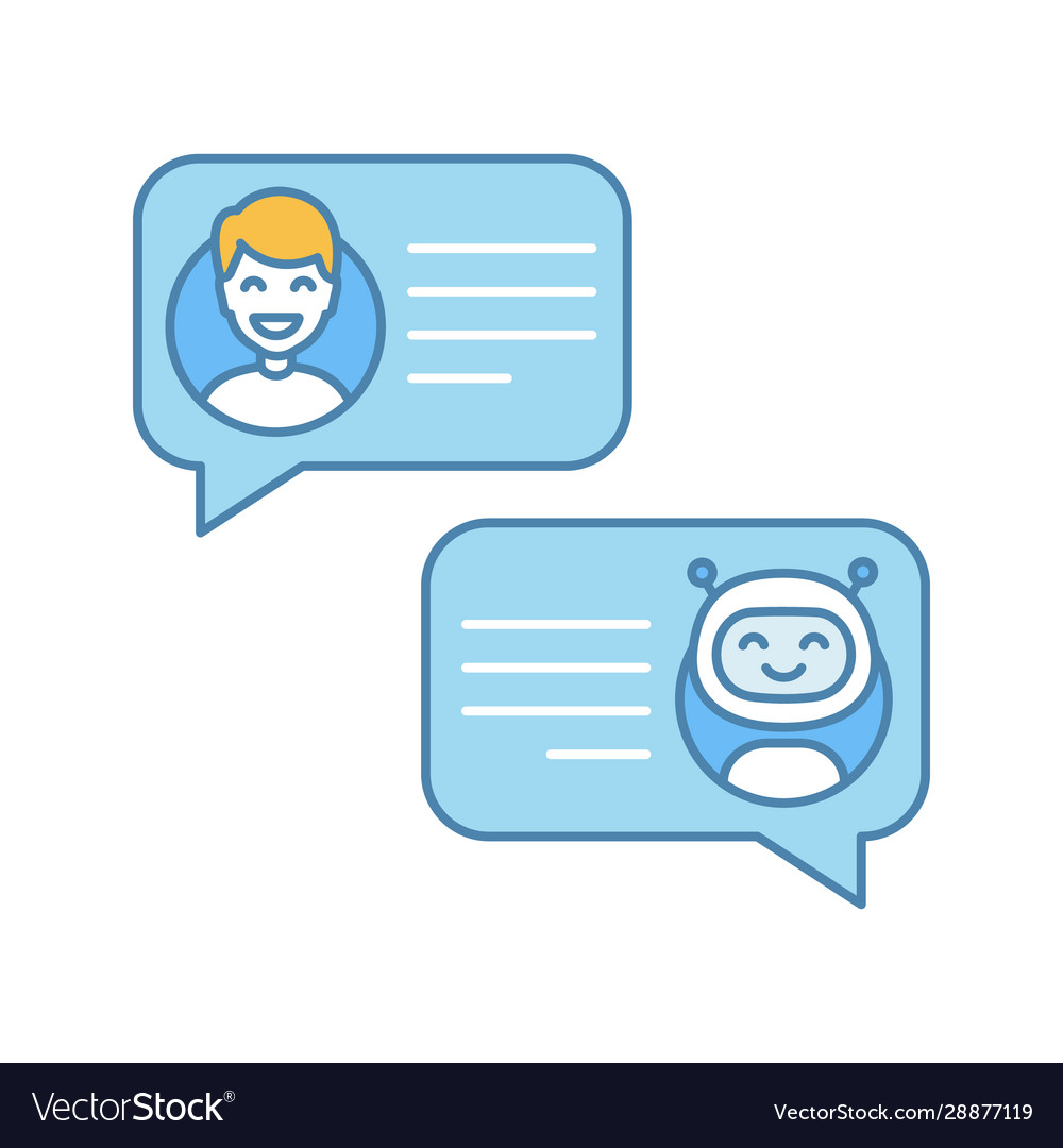 Support chatbot color icon vector image Support chatbot color icon