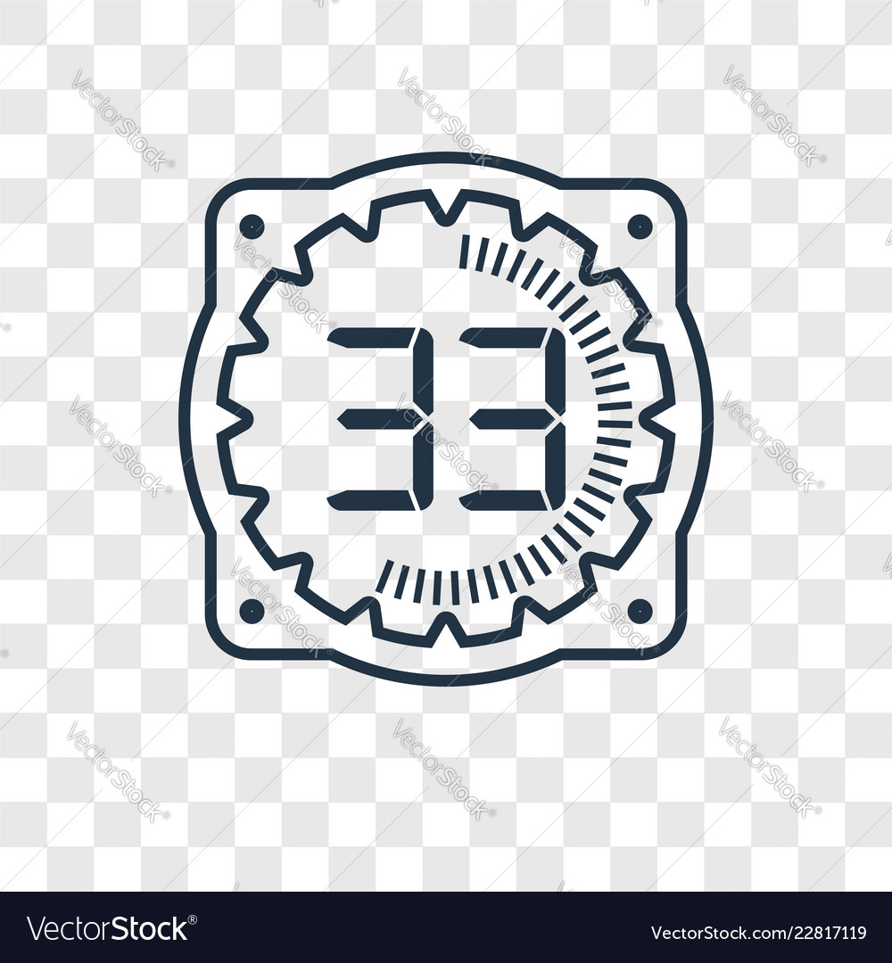 Time concept linear icon isolated on transparent vector image Time concept linear icon isolated on transparent