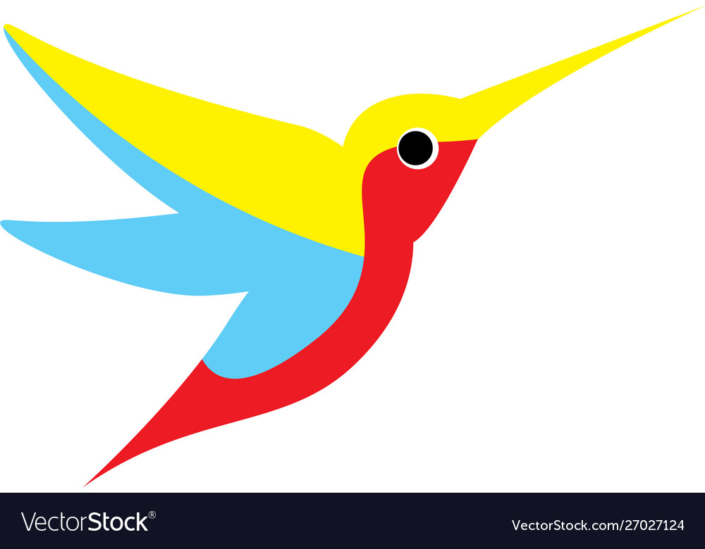 A flying colorful hummingbird or colibri Vector Image