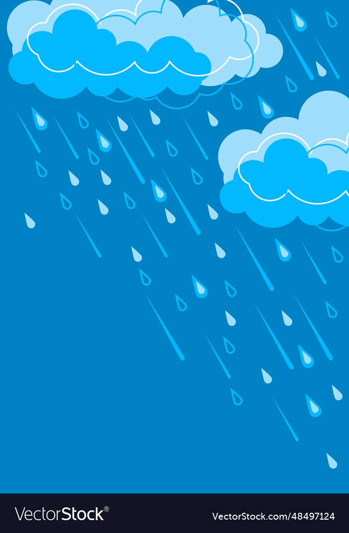 Background with clouds and rain stylized image vector image Background with clouds and rain stylized image