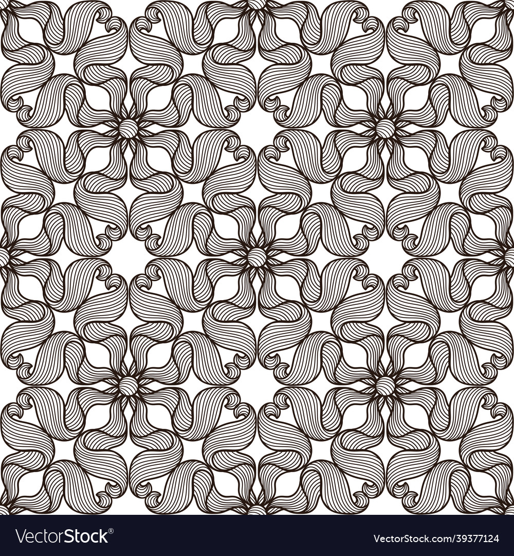 Ceramic tile seamless pattern with wave line curls vector image Ceramic tile seamless pattern with wave line curls