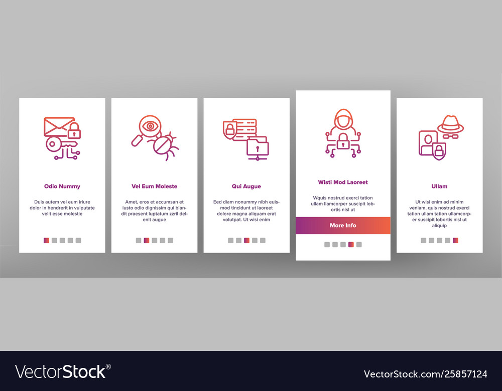 Cipher data protection onboarding mobile vector image Cipher data protection onboarding mobile