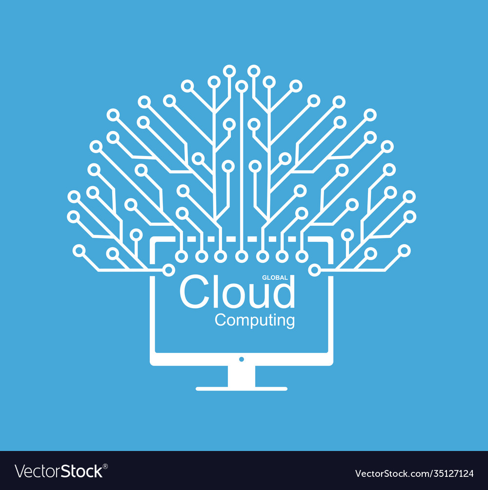 Cloud computing concept design vector image Cloud computing concept design