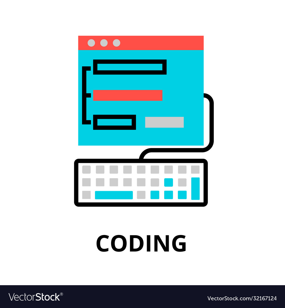 Concept coding process icon