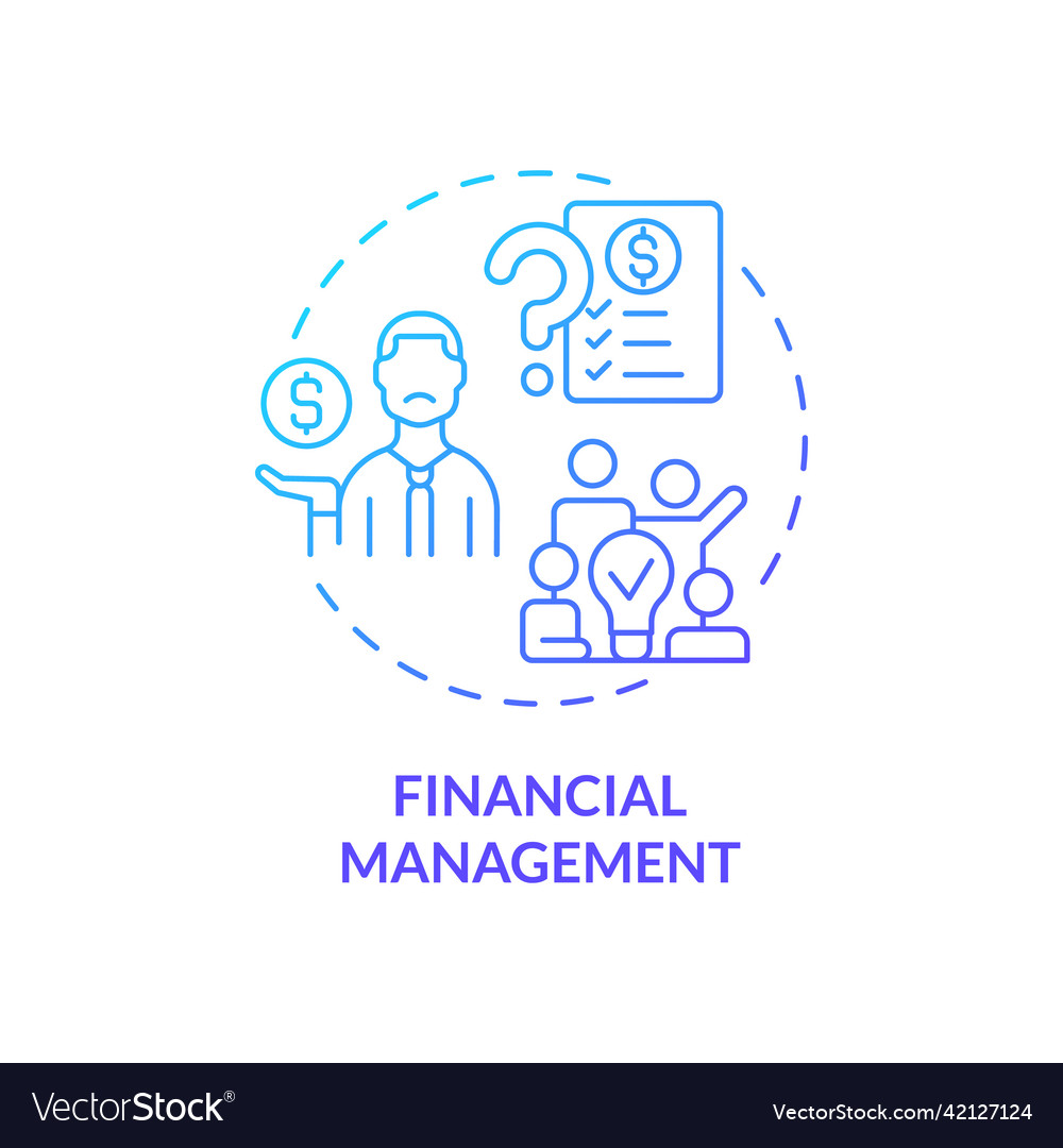 Financial management blue gradient concept icon Vector Image