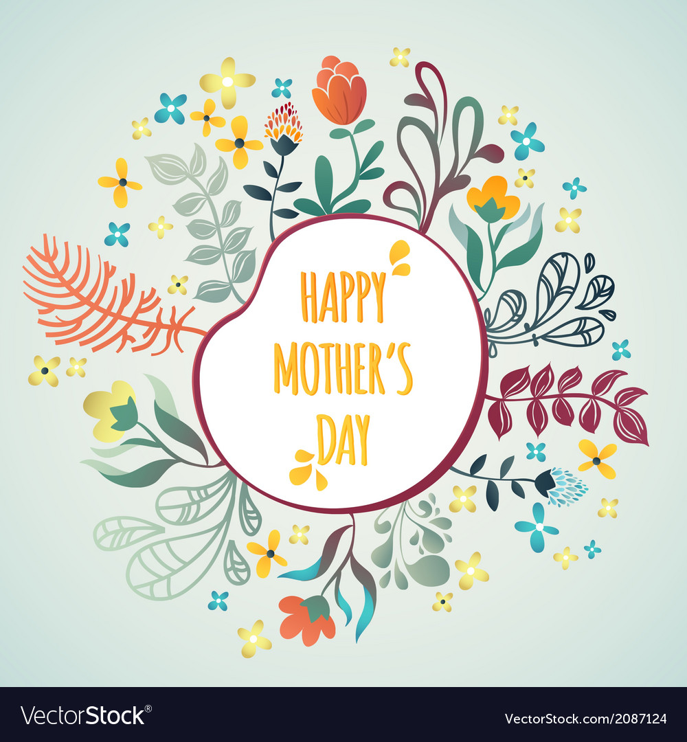 Happy Mothers Day Flowers pattern decorative Vector Image