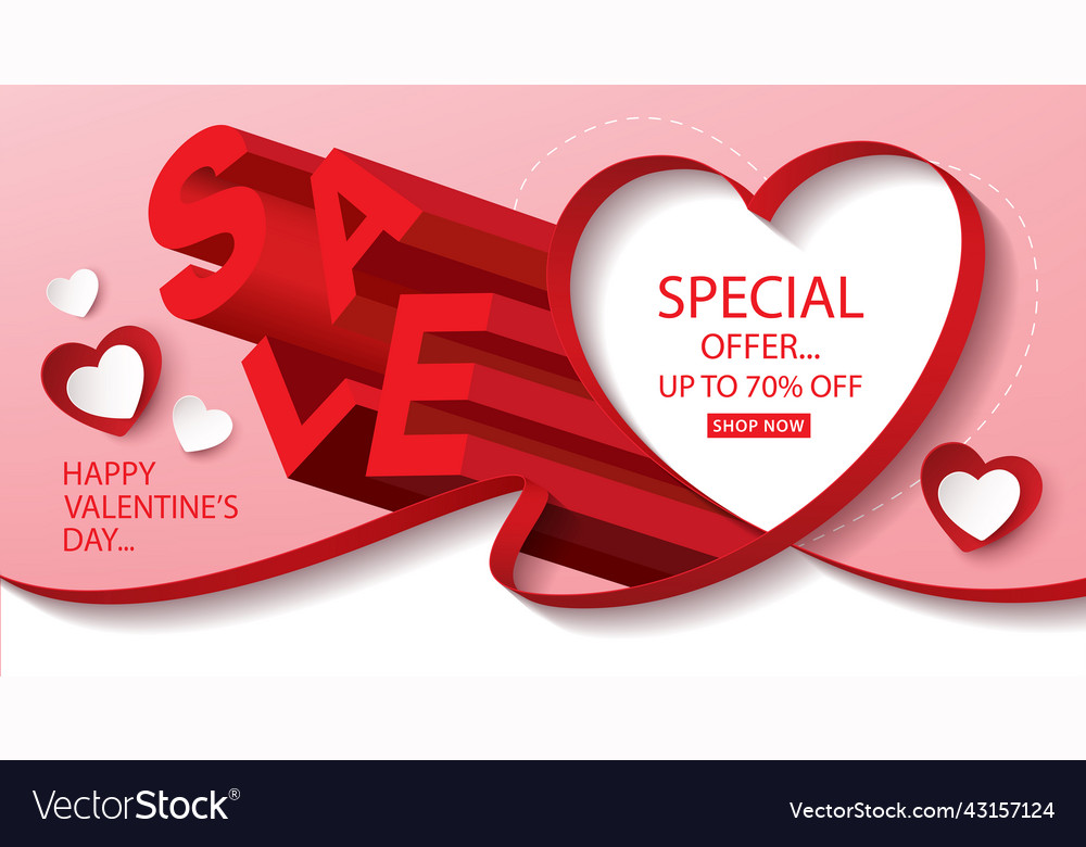 Happy Valentinstag Verkauf Banner Design vector image Happy Valentinstag Verkauf Banner Design